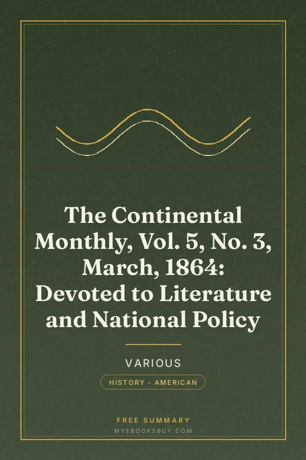 Cover of The Continental Monthly, Vol. 5, No. 3, March, 1864: Devoted to Literature and National Policy