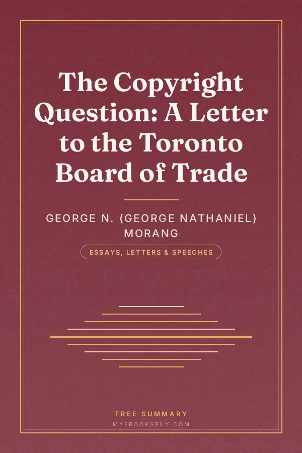 Cover of The Copyright Question: A Letter to the Toronto Board of Trade
