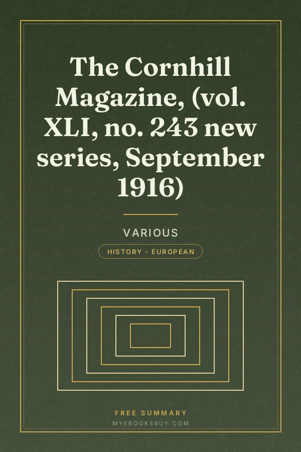 Cover of The Cornhill Magazine, (vol. XLI, no. 243 new series, September 1916)