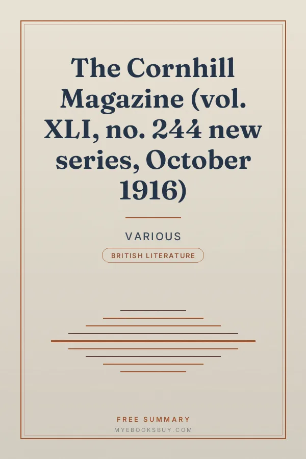 Cover of The Cornhill Magazine (vol. XLI, no. 244 new series, October 1916)