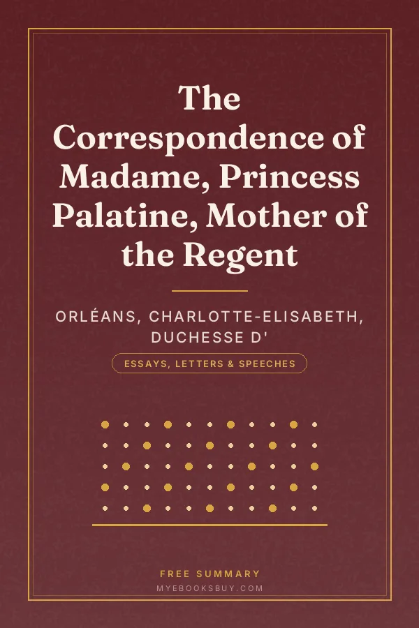Cover of The Correspondence of Madame, Princess Palatine, Mother of the Regent