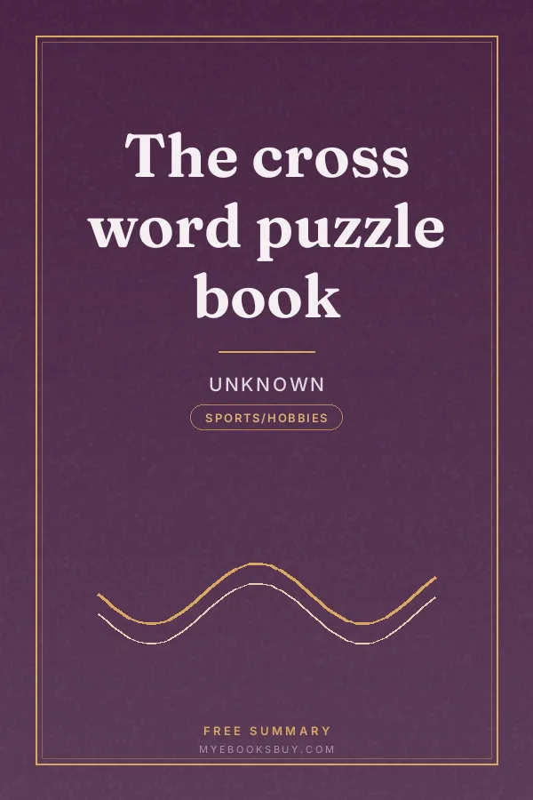 Cover of The cross word puzzle book