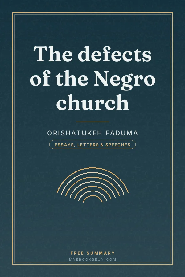 Cover of The defects of the Negro church