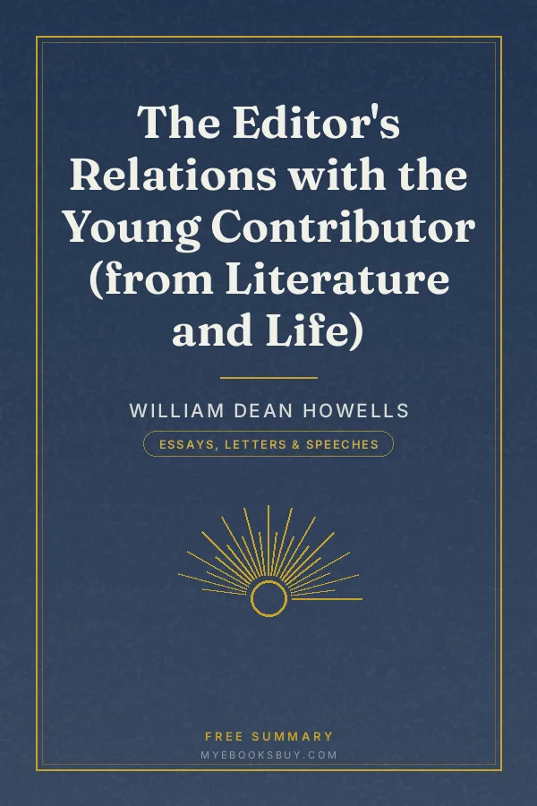 Cover of The Editor's Relations with the Young Contributor (from Literature and Life)