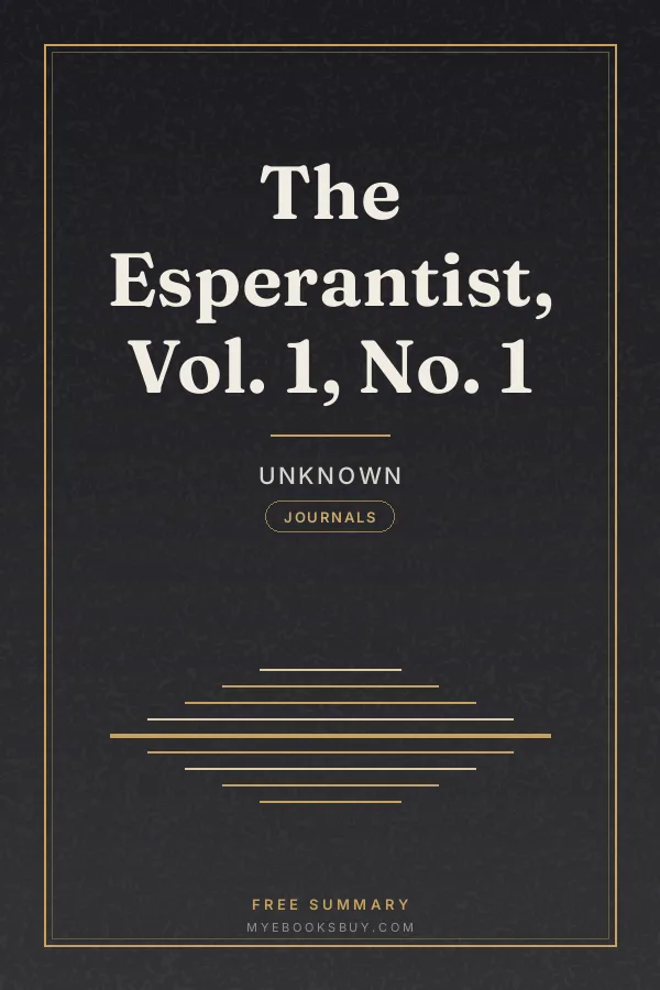 Cover of The Esperantist, Vol. 1, No. 1
