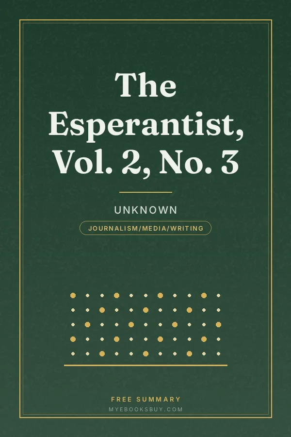 Cover of The Esperantist, Vol. 2, No. 3