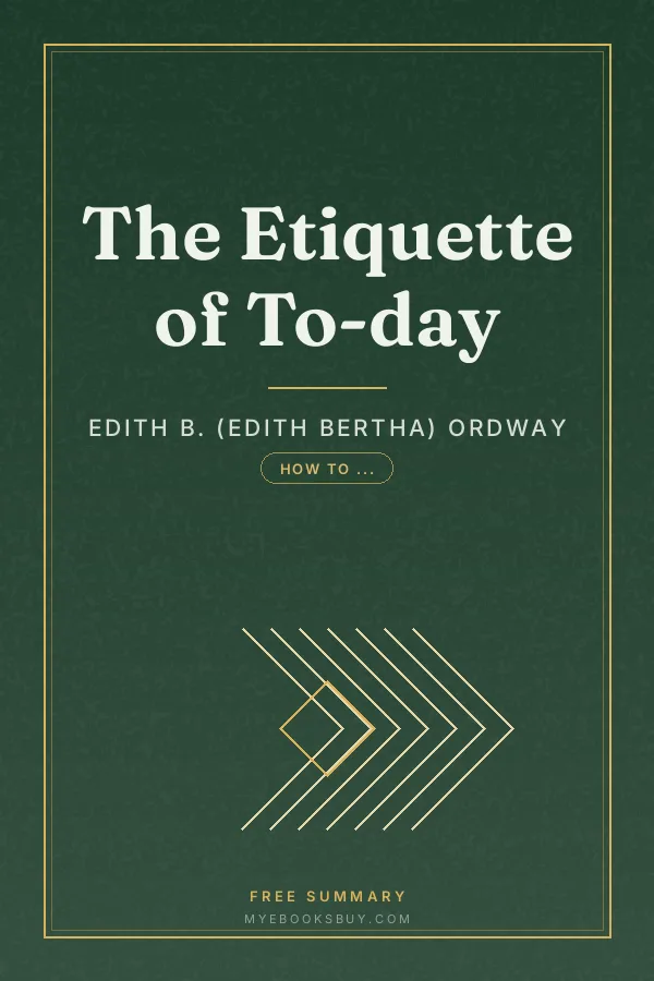 Cover of The Etiquette of To-day