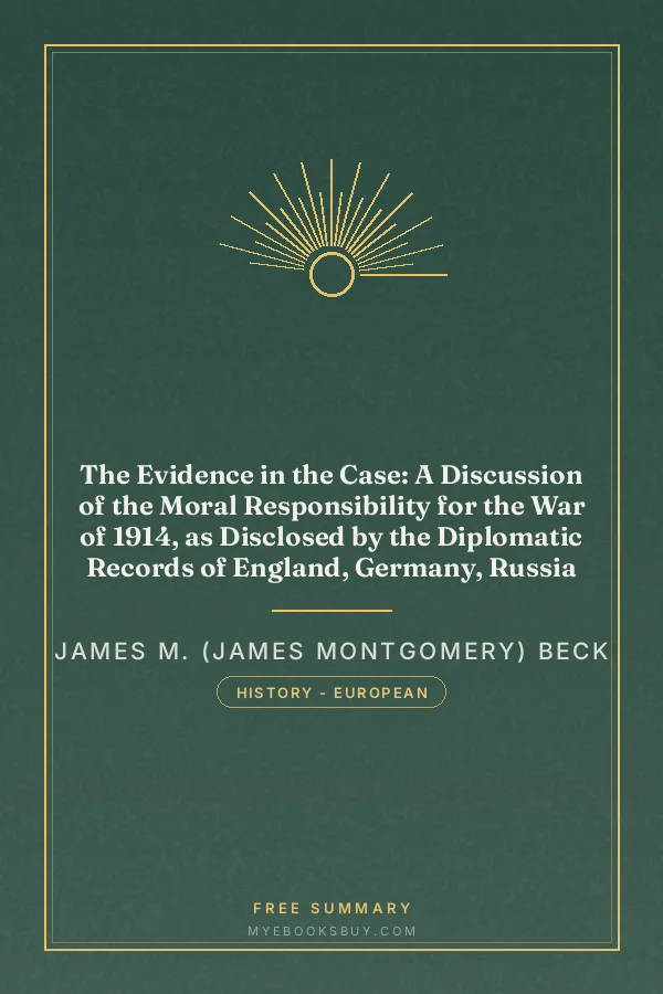 Cover of The Evidence in the Case: A Discussion of the Moral Responsibility for the War of 1914, as Disclosed by the Diplomatic Records of England, Germany, Russia