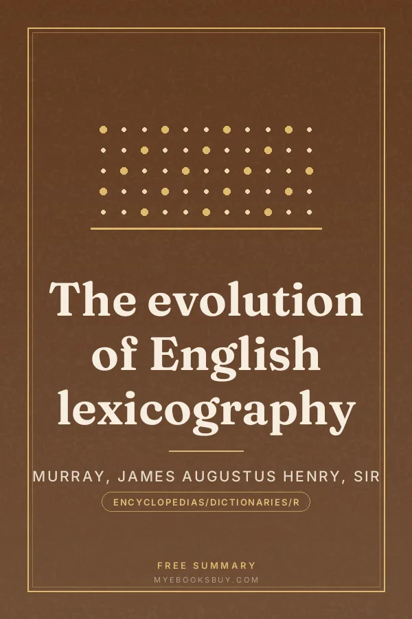 Cover of The evolution of English lexicography