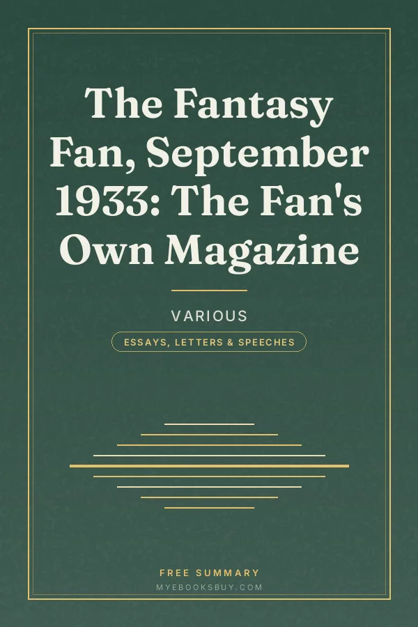 Cover of The Fantasy Fan, September 1933: The Fan's Own Magazine