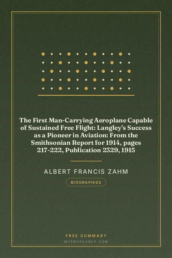 Cover of The First Man-Carrying Aeroplane Capable of Sustained Free Flight: Langley's Success as a Pioneer in Aviation: From the Smithsonian Report for 1914, pages 217-222, Publication 2329, 1915