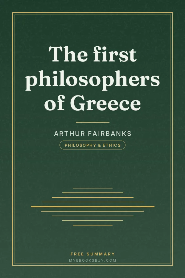 Cover of The first philosophers of Greece