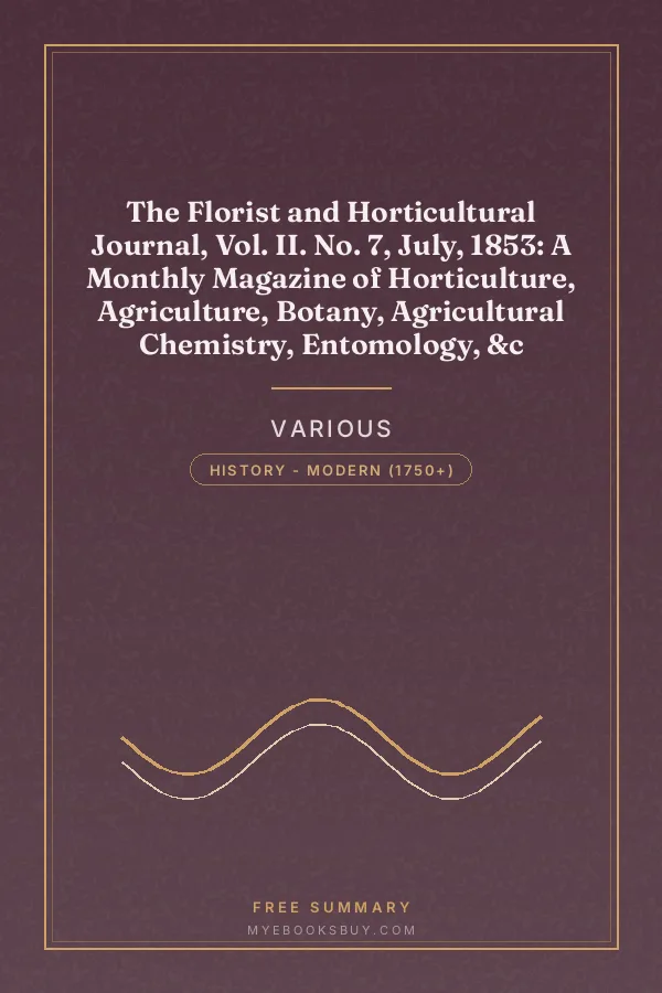 Cover of The Florist and Horticultural Journal, Vol. II. No. 7, July, 1853: A Monthly Magazine of Horticulture, Agriculture, Botany, Agricultural Chemistry, Entomology, &c