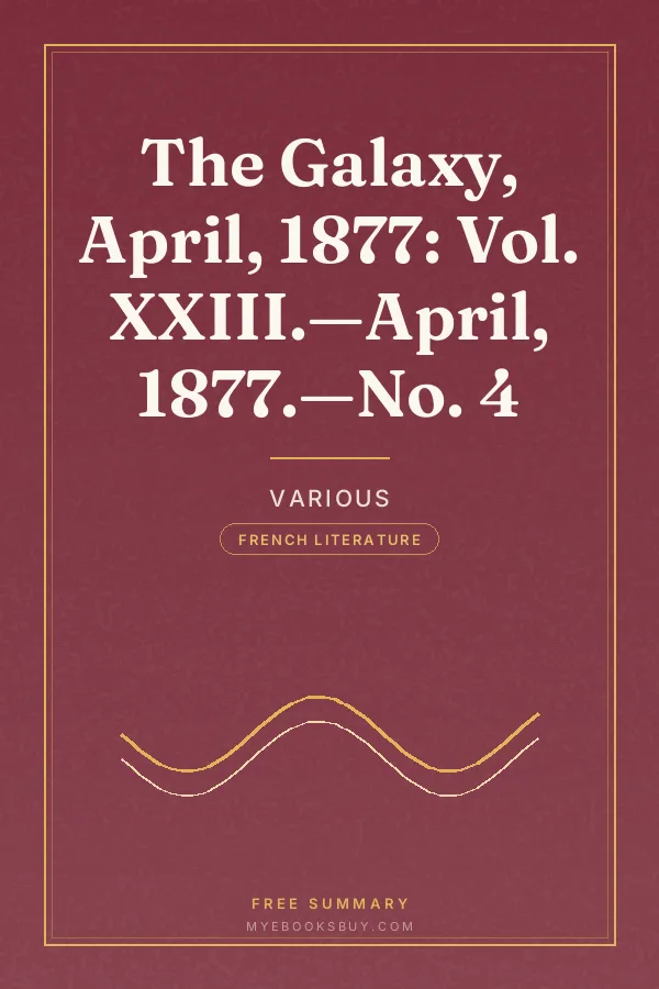 Cover of The Galaxy, April, 1877: Vol. XXIII.—April, 1877.—No. 4