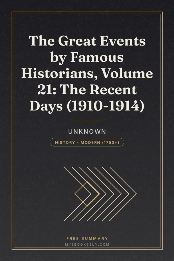 Cover of The Great Events by Famous Historians, Volume 21: The Recent Days (1910-1914)