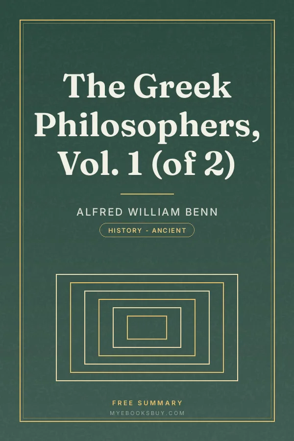 Cover of The Greek Philosophers, Vol. 1 (of 2)