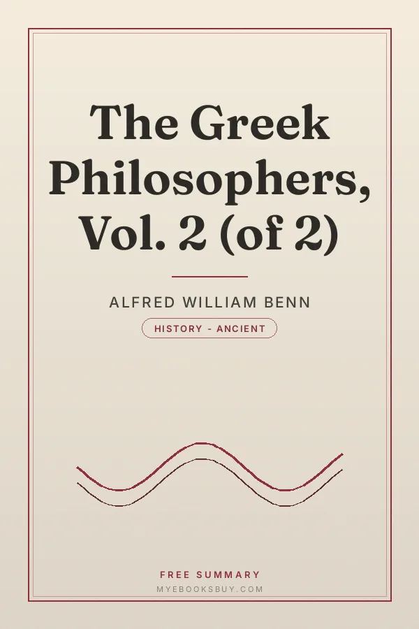 Cover of The Greek Philosophers, Vol. 2 (of 2)