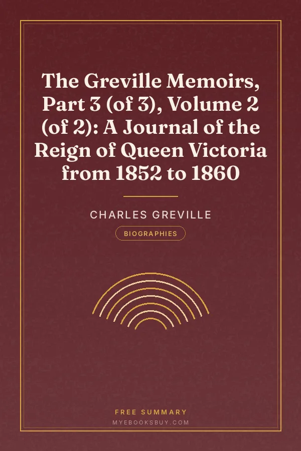 Cover of The Greville Memoirs, Part 3 (of 3), Volume 2 (of 2): A Journal of the Reign of Queen Victoria from 1852 to 1860