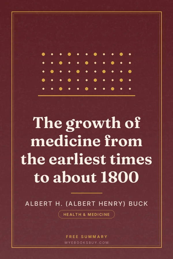 Cover of The growth of medicine from the earliest times to about 1800