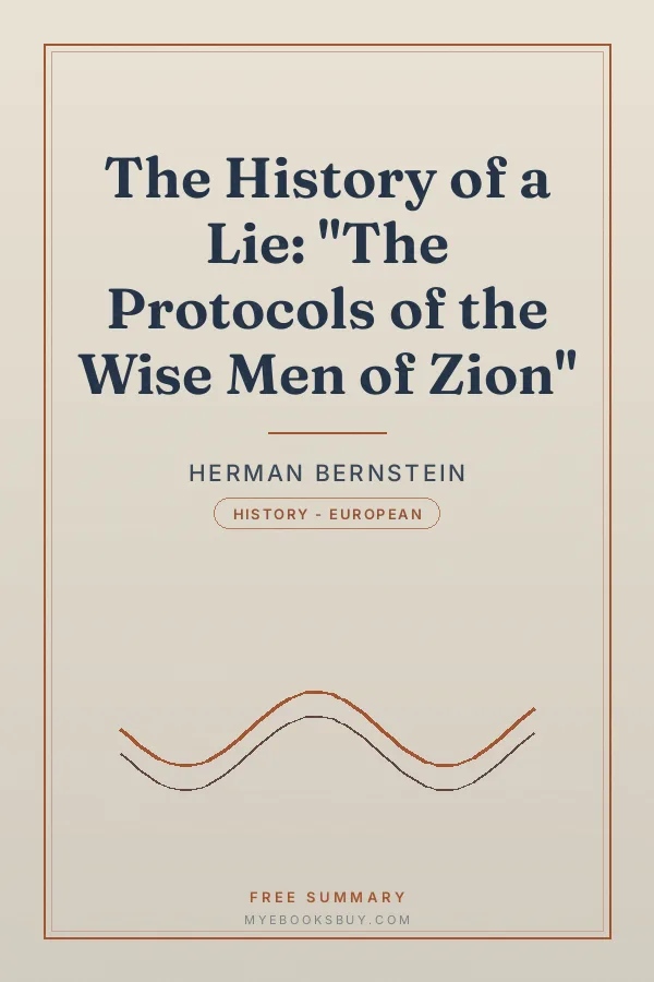 Cover of The History of a Lie: "The Protocols of the Wise Men of Zion"