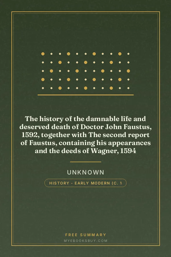 Cover of The history of the damnable life and deserved death of Doctor John Faustus, 1592, together with The second report of Faustus, containing his appearances and the deeds of Wagner, 1594