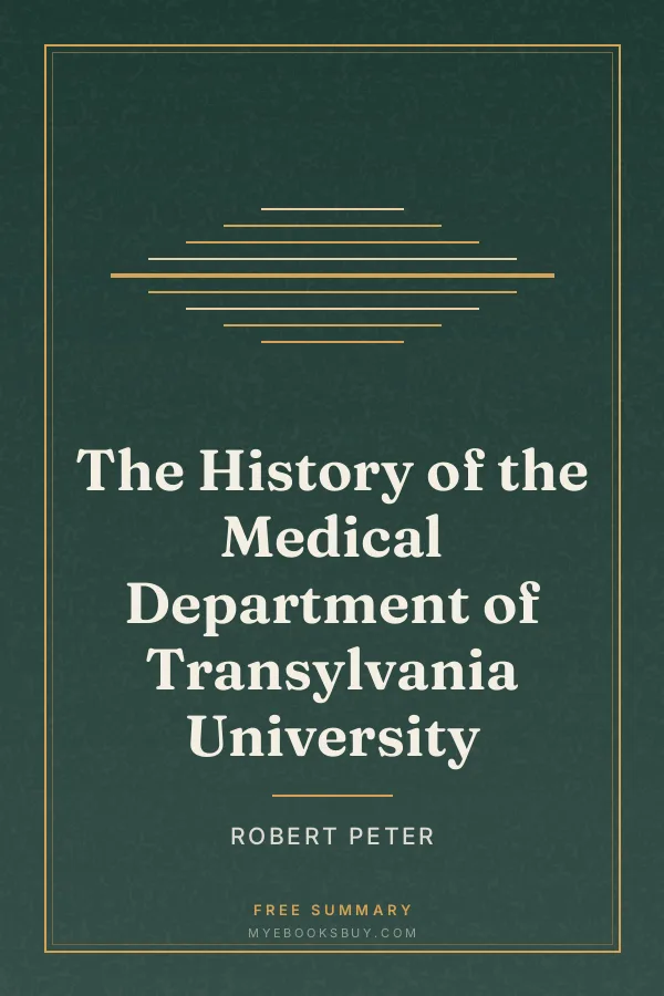 Cover of The History of the Medical Department of Transylvania University