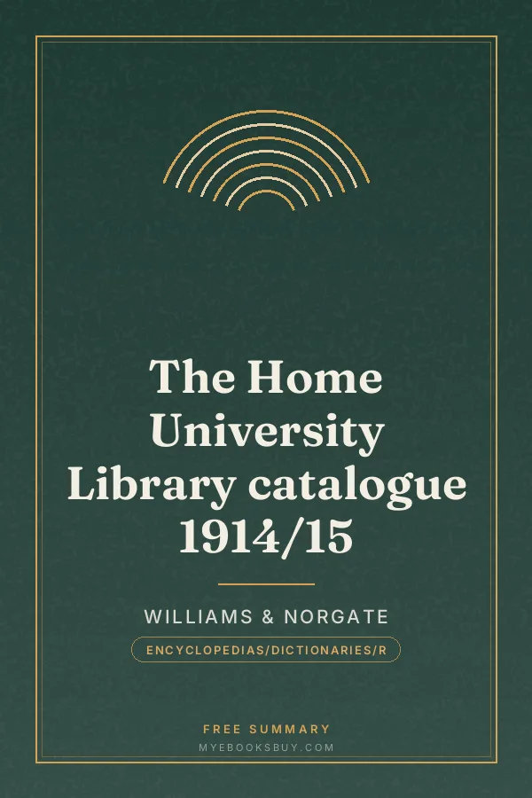 Cover of The Home University Library catalogue 1914/15