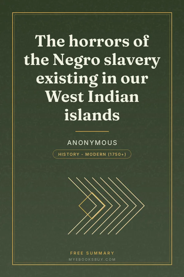 Cover of The horrors of the Negro slavery existing in our West Indian islands