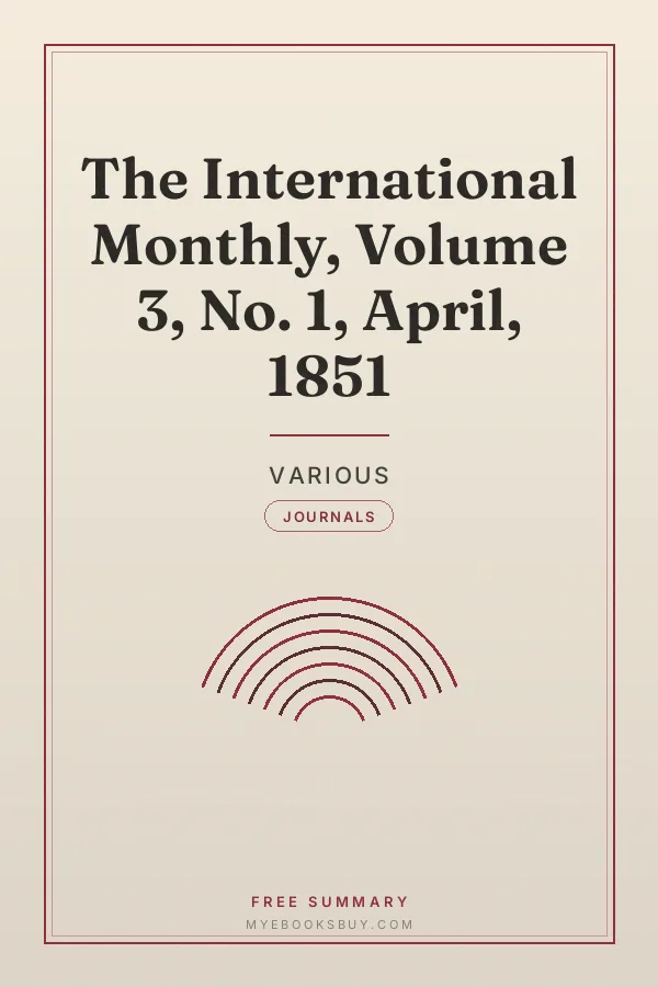 Cover of The International Monthly, Volume 3, No. 1, April, 1851