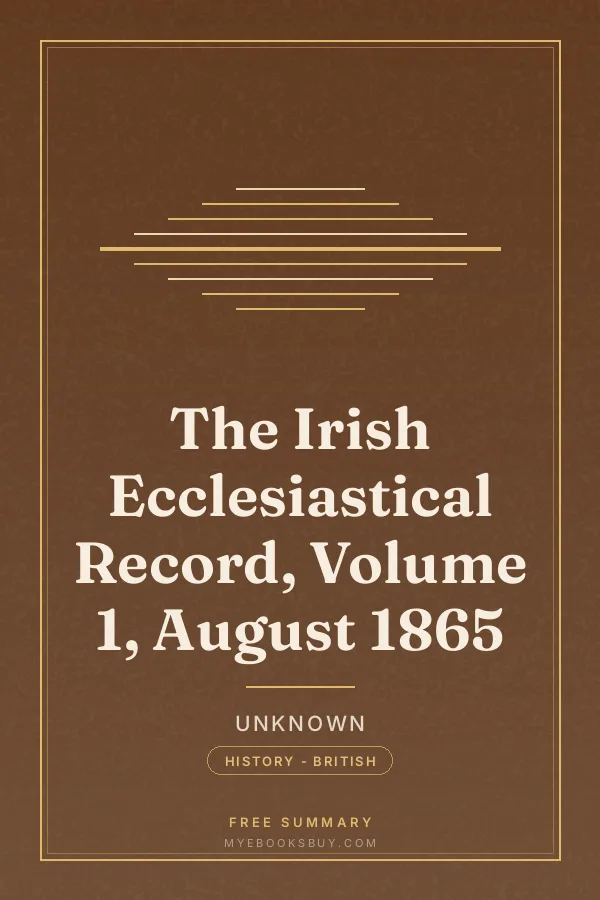 Cover of The Irish Ecclesiastical Record, Volume 1, August 1865