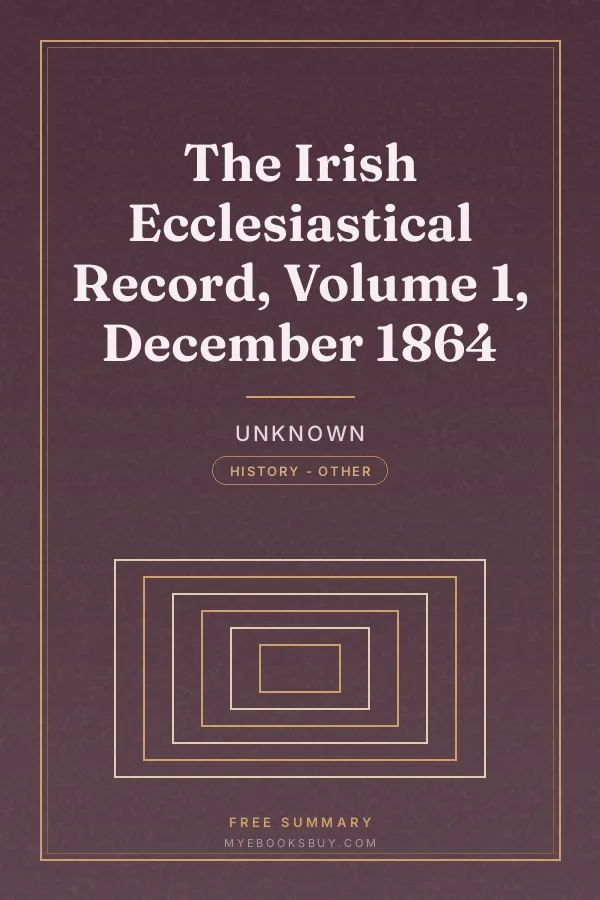 Cover of The Irish Ecclesiastical Record, Volume 1, December 1864