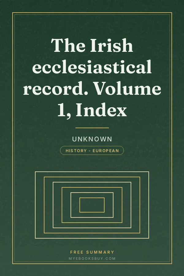 Cover of The Irish ecclesiastical record. Volume 1, Index