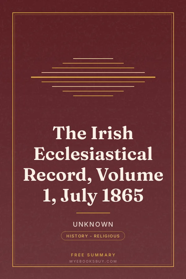 Cover of The Irish Ecclesiastical Record, Volume 1, July 1865