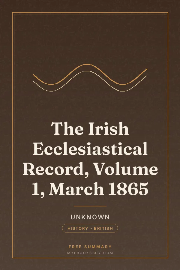 Cover of The Irish Ecclesiastical Record, Volume 1, March 1865