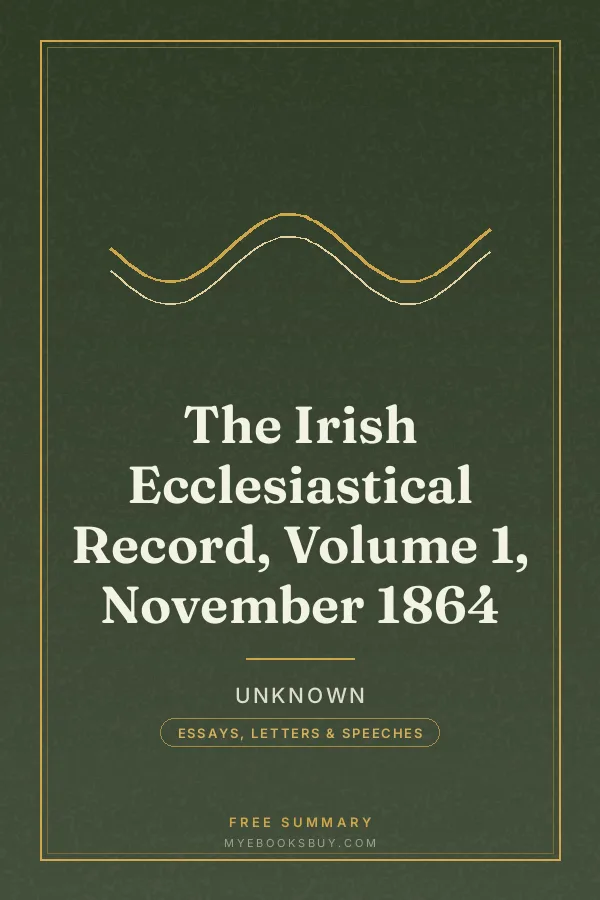 Cover of The Irish Ecclesiastical Record, Volume 1, November 1864