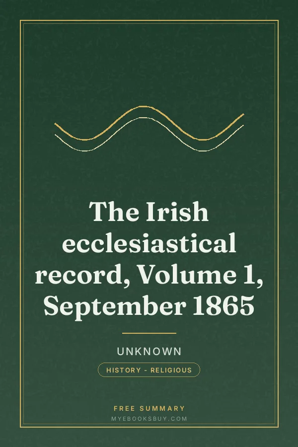 Cover of The Irish ecclesiastical record, Volume 1, September 1865