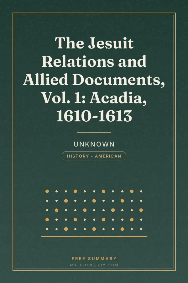 Cover of The Jesuit Relations and Allied Documents, Vol. 1: Acadia, 1610-1613