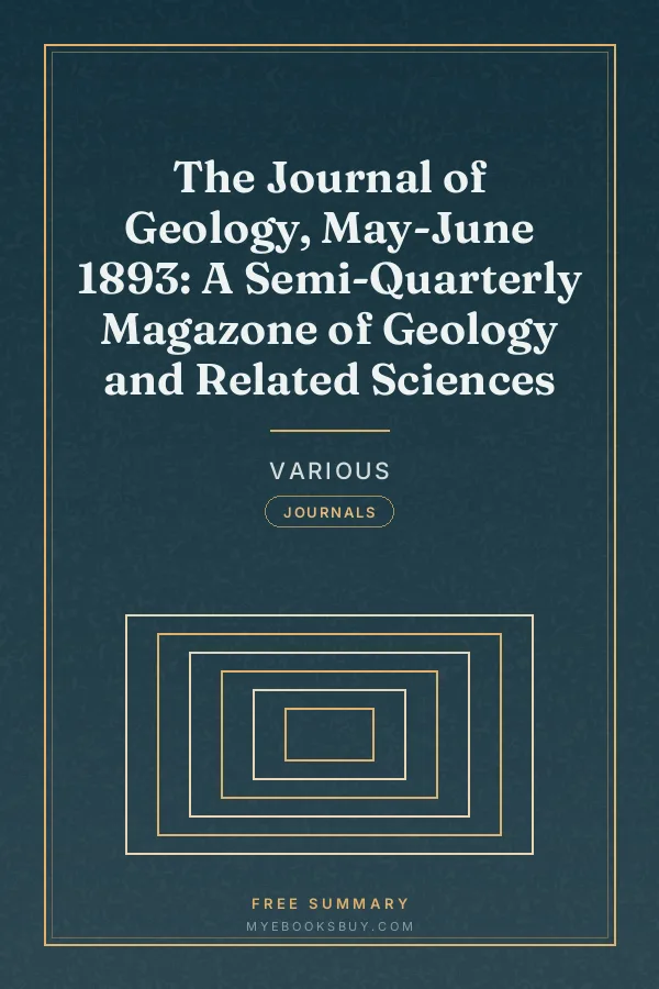 Cover of The Journal of Geology, May-June 1893: A Semi-Quarterly Magazone of Geology and Related Sciences