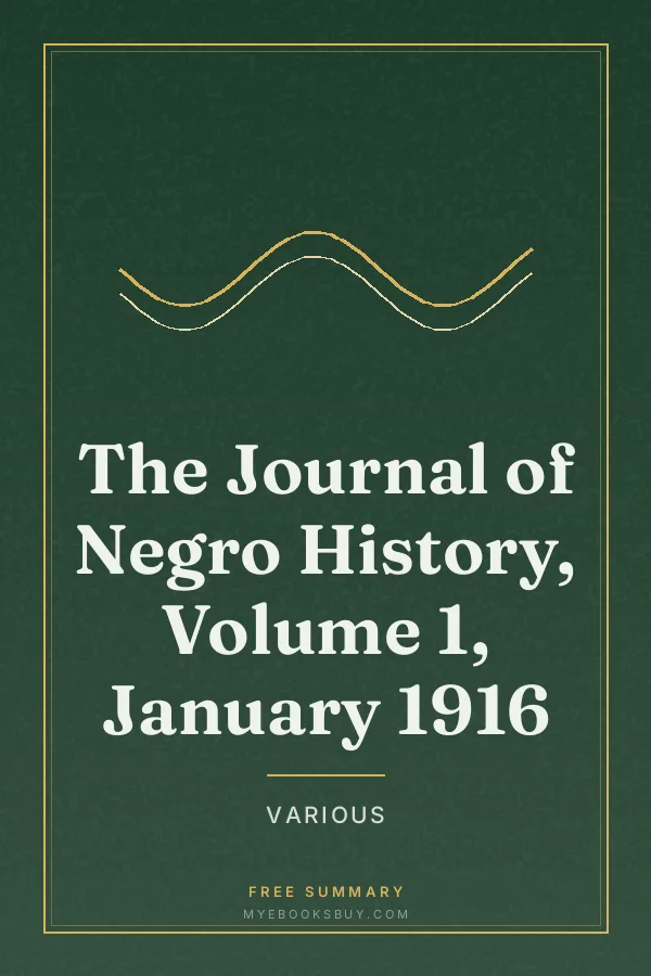 Cover of The Journal of Negro History, Volume 1, January 1916