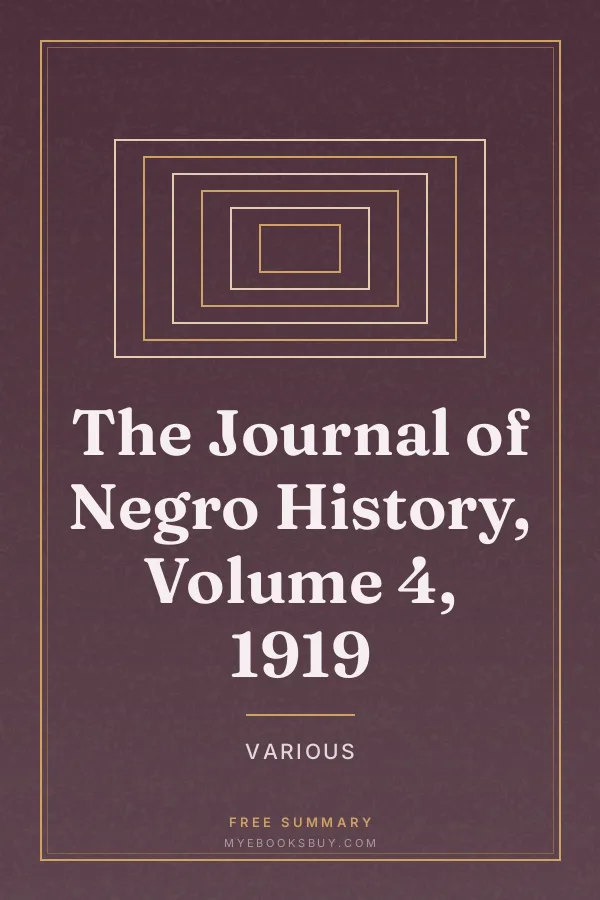 Cover of The Journal of Negro History, Volume 4, 1919