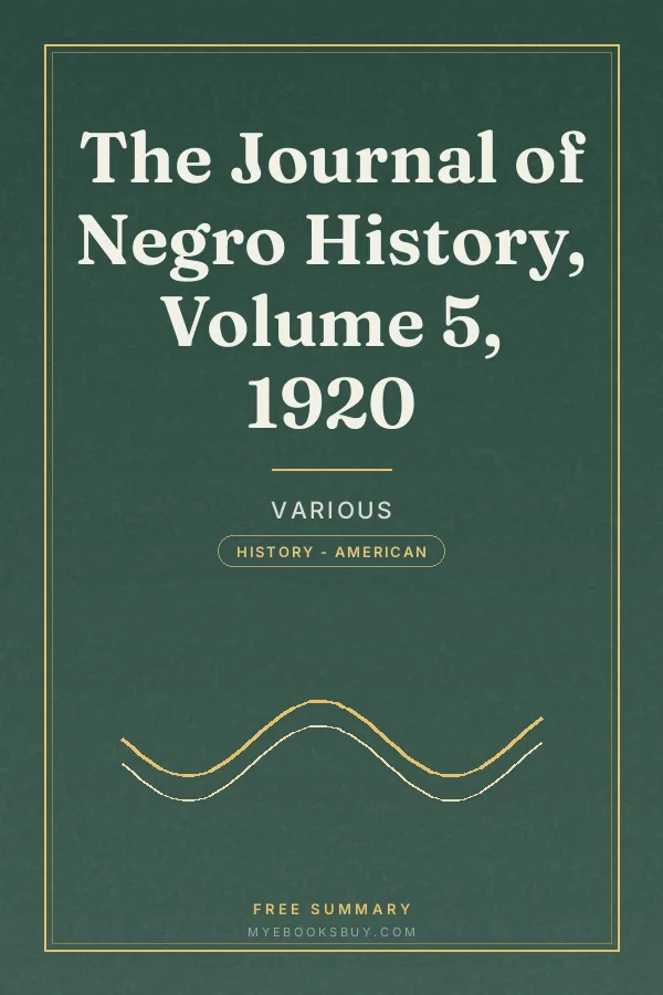 Cover of The Journal of Negro History, Volume 5, 1920