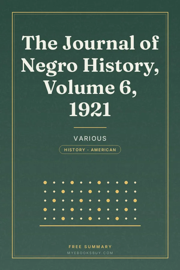 Cover of The Journal of Negro History, Volume 6, 1921