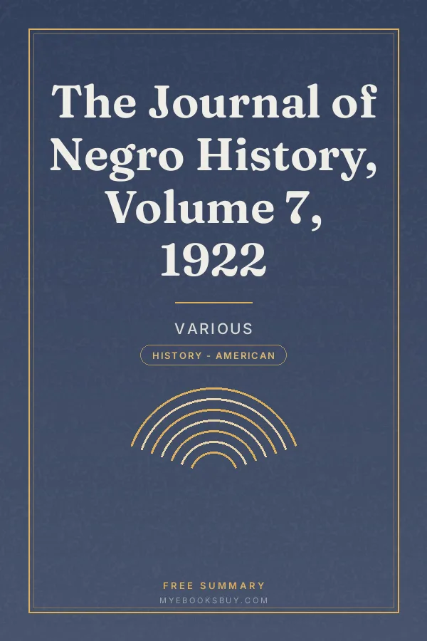 Cover of The Journal of Negro History, Volume 7, 1922