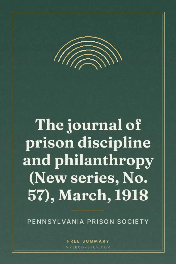 Cover of The journal of prison discipline and philanthropy (New series, No. 57), March, 1918