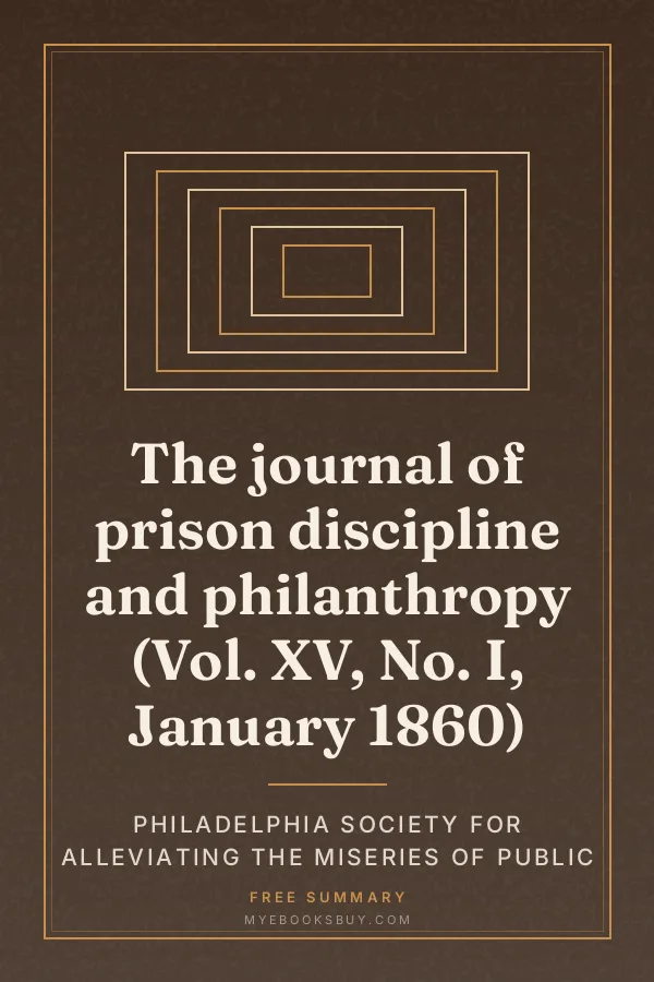 Cover of The journal of prison discipline and philanthropy (Vol. XV, No. I, January 1860)