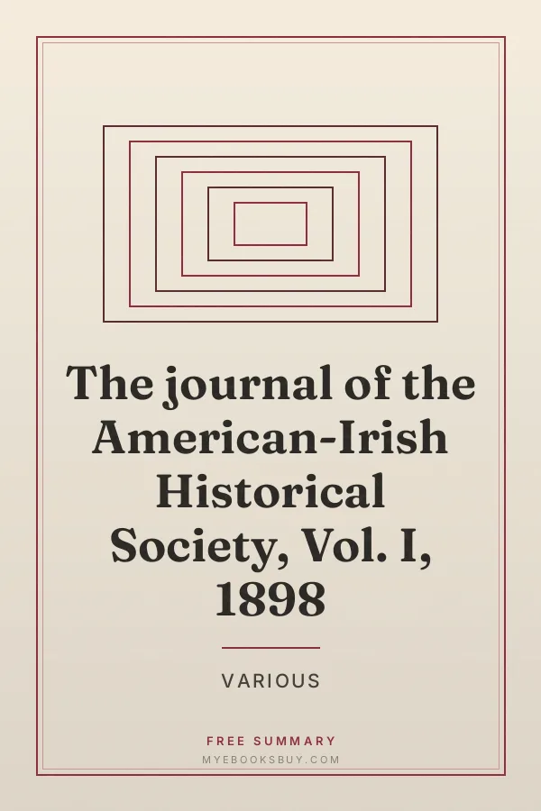Cover of The journal of the American-Irish Historical Society, Vol. I, 1898
