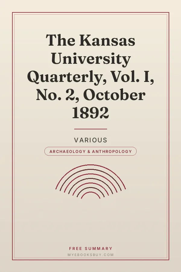 Cover of The Kansas University Quarterly, Vol. I, No. 2, October 1892
