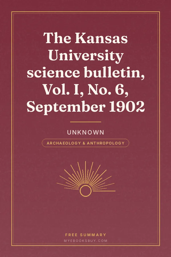 Cover of The Kansas University science bulletin, Vol. I, No. 6, September 1902