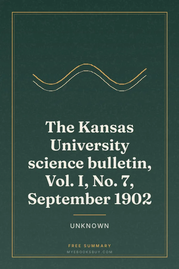 Cover of The Kansas University science bulletin, Vol. I, No. 7, September 1902