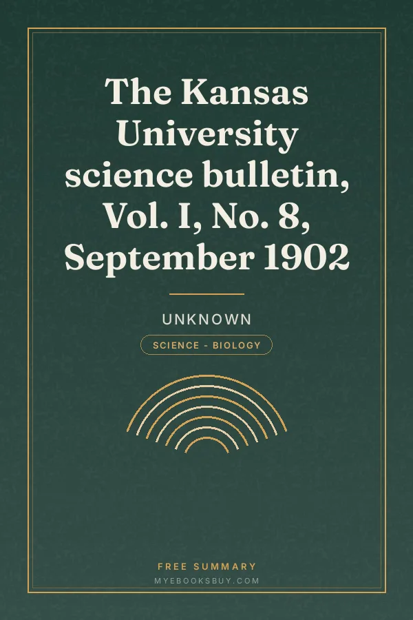 Cover of The Kansas University science bulletin, Vol. I, No. 8, September 1902